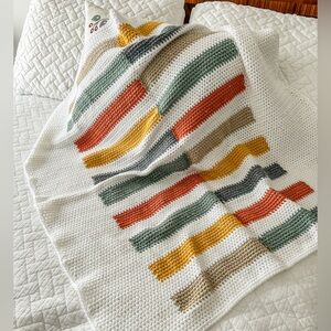 Neutral Baby Blanket, Crochet, Handmade